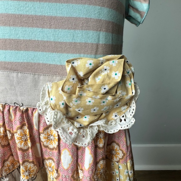 MUSTARD PIE Striped Multicolor Kids Dress SIZE 4T made in India - Picture 4 of 14